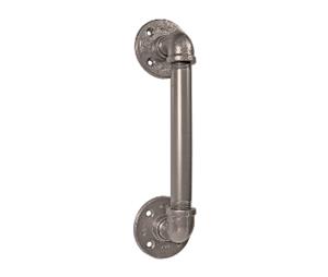 CSHardware QG5213990102 Rolling Barn Door Hardware Accessory, Steel Handle, Pipe Style - Satin Nickel Finish