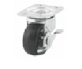 DH Casters CCGD20HRSB Plate Mount Swivel Casters With Brake, Medium Duty, 125 lb Capacity, Wheel Material: Hard Rubber