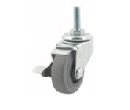 DH Casters  CCL30T2MSB Threaded Stem Mount Swivel Casters With Brake, Light Duty, 110 lb Weight Capacity, Gauge: 18