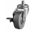 DH Casters CCLI30T6MSB Threaded Stem Swivel Casters With Brake, Light Duty, 100 lb Store Fixture Caster