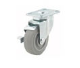 DH Casters  CCLM35P1MSB Plate Mount Swivel Casters With Brake, Medium Duty, 220 lb Capacity, Wheel Material: Non-Marking (Gray)