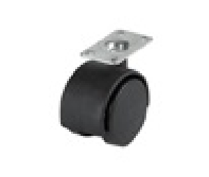 DH Casters CCT20P1BK Twin Wheel Swivel Casters Without Brake, Light Duty, 85 lb Weight Capacity, Plate Mount Type