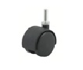 DH Casters  CCT20S1BK Twin Wheel Swivel Casters With Brake, Light Duty, 85 lb Weight Capacity, Stem and Socket Mount Type