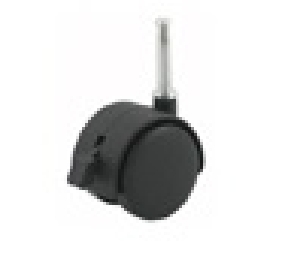 DH Casters CCT20T1BK Twin Wheel Swivel Casters Without Brake, Light Duty, 85 lb Weight Capacity, Threaded Mount Type