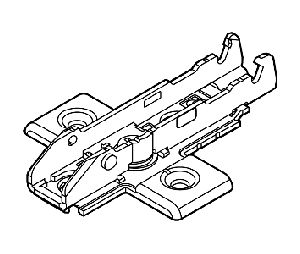 Grass America GFF058139746228 Tiomos Base Plate, Wing for Wood Screws, Screw-On, 0mm Height - Nickel-Plated Finish