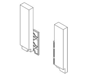 Grass America GFF102131199217 Grass Nova Pro Scala, Sink Back Panel Holder for H90 with Railing, Left - Ice Finish