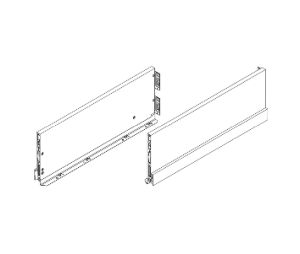 Grass America GFH186-400-ICE Drawer Member Set, 16" Length, 7-5/16" Height - Ice Finish