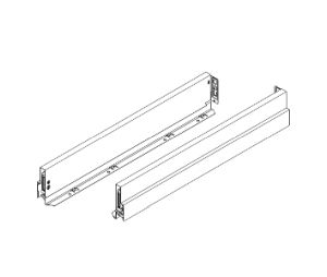 Grass America GFH90-400-SILVER Drawer Member Set, 16" Length, 3-1/2" Height - Silver Finish