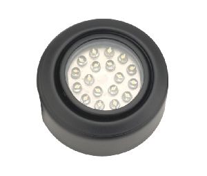 Hardware Concepts PL512006-014 LED Dimmable Metal Puck Light, 1.5 Watts Diode Puck, 2-3/4" Overall Diameter, Warm White Light Color, 3500K Color Temperature, Black Finish