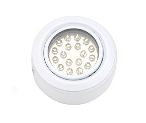 Hardware Concepts PL512006-010 LED Dimmable Metal Puck Light, 1.5 Watts Diode Puck, 2-3/4" Overall Diameter, Warm White Light Color, 3500K Color Temperature, White Finish