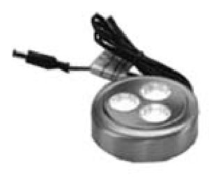 Hardware Concepts PL512075-078 LED Puck Light, 3 Watts, 2-11/16" Overall Diameter, Daylight Light Color, Stainless Steel Finish