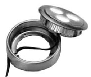 Hardware Concepts PL512080-082 Value Line LED Puck, 45° Swivel, 3 Watts, 3-1/2" Overall Diameter, Daylight Light Color, 6000K Color Temperature, Antique Brass Finish