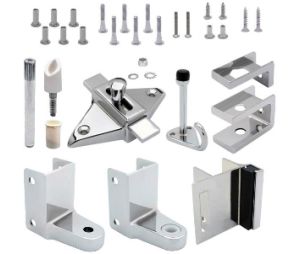 Jacknob JN110300 Toilet Door Hardware Kit, In-Swing, 1" Door Thickness - Polished Chrome Finish