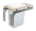 Knape & Vogt FYPDMTM115-1-35WH  Top Mount Trash Pull-Out With Standard Close, Single Plastic Bin, 35 QT - White Color