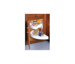 Knape & Vogt FYPHM28PP-W  27-7/8" Half Moon Lazy Susans-Pivot Only, Plastic, Two Shelf Set, Including Hardware - White Finish