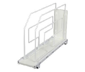 Knape & Vogt FYTDRON-9-W  9" Melamine Based Roll Out Tray Divider, Base Cabinet Tray Divider, 4 Tray Dividers - White Finish