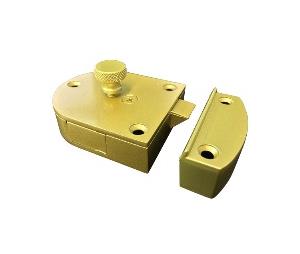 Knape KV989BR Passage Door Hardware - Aluminum Door Latch - Brass Finish