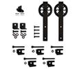 Knape & Vogt KVFRHK05 Barn Door Hardware Aluminum Kit, 5" Hook Hanger used with Aluminum Flat Rails - Black Finish