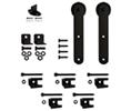 Knape & Vogt KVFRST03 Barn Door Hardware Aluminum Kit, 3" Strap Hanger used with Aluminum Flat Rails - Black Finish