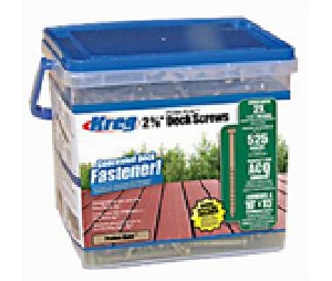 Kreg Tool KJSDK-C262W-525  Deck Screws, #8 Gauge, 2-5/8" Length, Coarse Thread, Type 17 Auger Point - Protec-Kote™ Finish