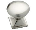 Liberty Hardware LAP20387-SN-C  Southampton Series, Zinc Die Cast Round Knob with Square Base, 1-1/4" Diameter - Satin Nickel Finish