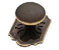 Liberty Hardware LAP28020-VBG-C  Augustine Series, Zinc Die Cast Knob With Backplate, 1-5/16" Diameter - Bronze with Gold Highlights Finish