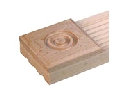 Omega National Products NPR8125MUF2
 Rosette Cap, Fluted Style, without Cove Edge, 3" Width, 3" Length, 1/2" Depth - Red Oak Species
