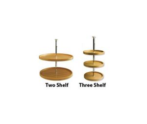 Omega National Products NP1T7428K01MNL1  28" Full Circle Lazy Susans, Independently Rotating, Two Shelf Set - Maple Finish