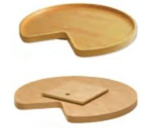 Omega National Products NP1T8332K30MNL1 32" Wood Kidney Shaped Lazy Susan, Select Series Susan, 2-Shelf Set w/ Aluminum Bearings - Maple Finish