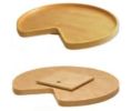 Omega National Products NP1T8332K30MNL1 32" Wood Kidney Shaped Lazy Susan, Select Series Susan, 2-Shelf Set w/ Aluminum Bearings - Maple Finish