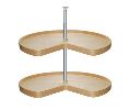Omega National Products NP1T8428K01MNL1  28" Wood Kidney Shaped Lazy Susan, 2-Shelf Set w/ Aluminum Bearings - Maple Finish