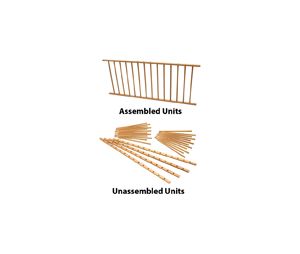 Omega National Products NPDR36RTA-M  Plate Display Rack, Round Dowels Unassembled Unit, RTA (Ready to Assemble), 36" Length - Maple Species - 1 Pair per box
