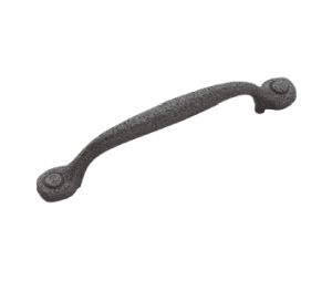 Pro Luxe SZ106BI Countryside Series Zinc Pull, 128 mm Center to Center - Black Iron Finish