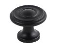 Pro Luxe SZ31MB Chalet Series Zinc Knob, 1-1/4" Diameter - Matte Black Finish