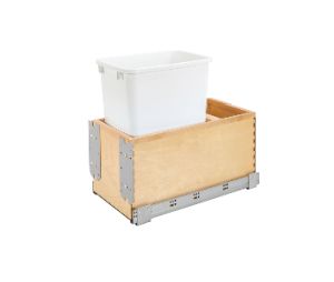 Pro Value Series SZWWB135WH Bottom Mount Waste Bin Pull-Outs w/Soft-Close, 35 QT - White Color