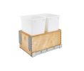 Pro Value Series SZWWB235WH Bottom Mount Waste Bin Pull-Outs w/Soft-Close, 2 x 35 QT - White Color