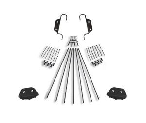 CSHardware QG13008 Ladder Hardware Kit with Non-Skid Feet & Double Hooks - Black Finish, 16" Width