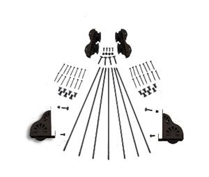 CSHardware QG2102007 Rolling Ladder Hardware Kit with Brake Wheel & Standard Roller - 20" Width, Oil Rubbed Bronze Finish