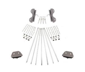 CSHardware QG33002 Ladder Hardware Kit with Non-Skid Feet & Single Adjustable Hooks - Satin Nickel Finish, 16" Width