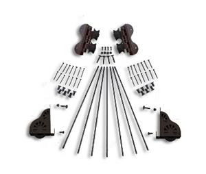 CSHardware QG71007 Rolling Ladder Hardware Kit with Brake Wheel & Swivel Roller - 16" Width, Oil Rubbed Bronze Finish