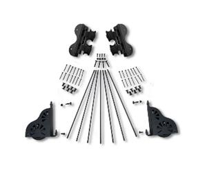 CSHardware QG7102008 Rolling Ladder Hardware Kit with Brake Wheel & Swivel Roller - 20" Width, Black Finish