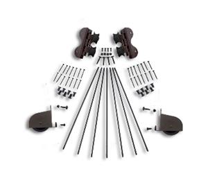 CSHardware QG72007 Rolling Ladder Hardware Kit with Contemporary Wheel & Swivel Roller - 16" Width, Oil Rubbed Bronze Finish