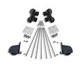 CSHardware QG72008 Rolling Ladder Hardware Kit with Contemporary Wheel & Swivel Roller - 16" Width, Black Finish