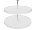 Rev-A-Shelf RS3072-18-11-52  18" Plastic Full Circle Lazy Susans, Value Line Independently Rotating, Two Shelf Set - White Finish
