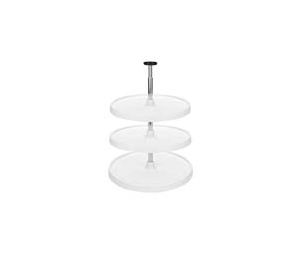 Rev-A-Shelf RS3073-18-11-536  18" Plastic Full Circle Lazy Susans, Value Line Independently Rotating, Three Shelf Set - White Finish