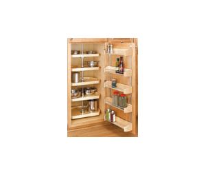 Rev-A-Shelf RS4265-22-52  22" Pantry Cabinet Lazy Susan, D-Shaped Five Shelf Set - Wood Finish
