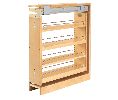 Rev-A-Shelf RS438-BCSC-3C  Full Height Base Organizer w/BLUMOTION Soft-Close, 3" Width - Maple Finish