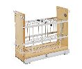 Rev-A-Shelf RS447-BCBBSC-8C  Base Cabinet Organizer, Shelf Pull-Outs with Tray Divider/Foil Wrap Holder, 8" Width - Wood Finish