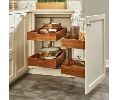 Rev-A-Shelf RS499-18-RWN  Pivot-Out Blind Corner Unit w/BLUMOTION Soft-Close Slides, Right Door / Blind Left Cabinet - Walnut Finish