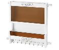 Rev-A-Shelf RS4MR-18W-1  Door Storage Mail Organizer, 8 Key Hooks - White Finish